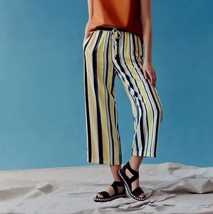 NWT Anthropologie x Peter Som Pants size S Navy Yellow Stripe